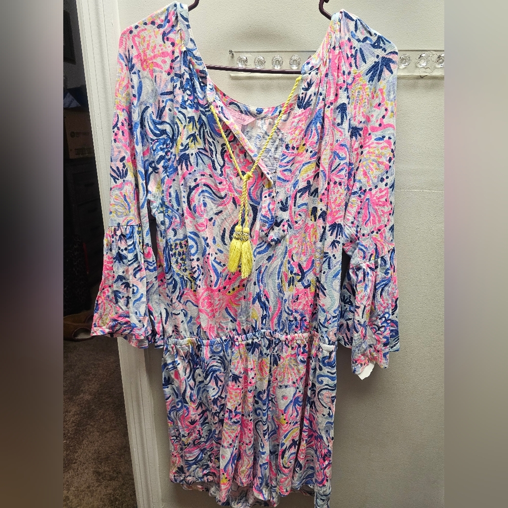 Colorful Patterned Dress with Tassel